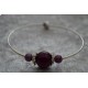 Bracelet argenté perle violette