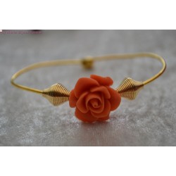 Bracelet fleur orange
