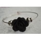 Bracelet fleur noire