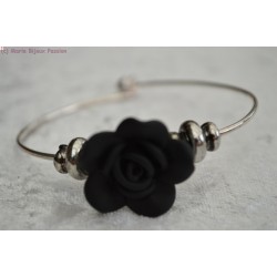 Bracelet fleur noire