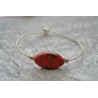 Bracelet perle marbrée rouge et grise