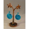 Boucles d'oreilles en fil d'alu bleu