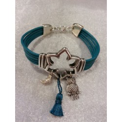 Bracelets en cuir bleu
