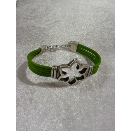 Bracelets en cuir vert