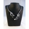 Collier fil alu noir et blanc
