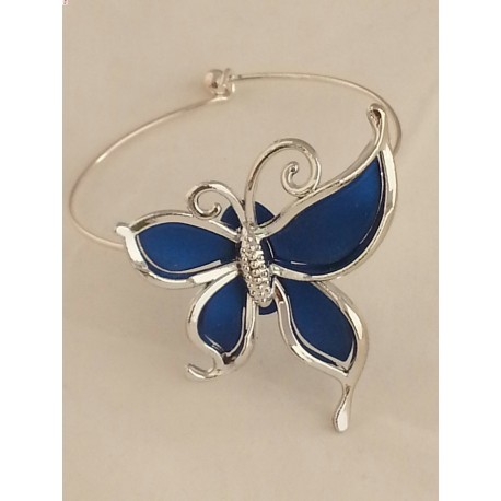 Bracelet argenté Papillon bleu