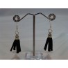 Boucles d'oreilles pompons noirs