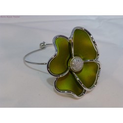 Bracelet fleur verte