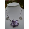Collier fleur mauve