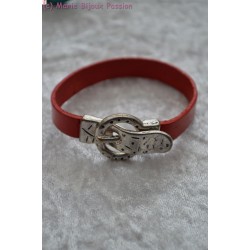 Bracelet en cuir rouge