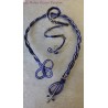 Collier fil alu bleu et argent
