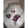 Collier fil alu bouquets de fleurs